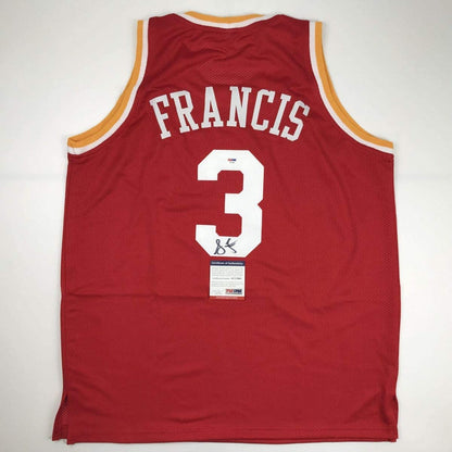 Autographed/Signed Steve Francis Houston Red Basketball Jersey PSA/DNA COA