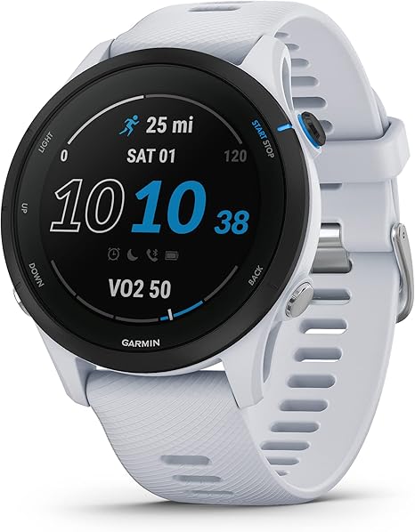 Garmin Forerunnerå¨ 255 Music, GPS Running Smartwatch with Music, Advanced Insights, Long-Lasting Battery, White