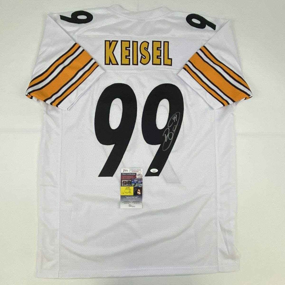 Autographed/Signed Brett Keisel Pittsburgh White Football Jersey JSA COA