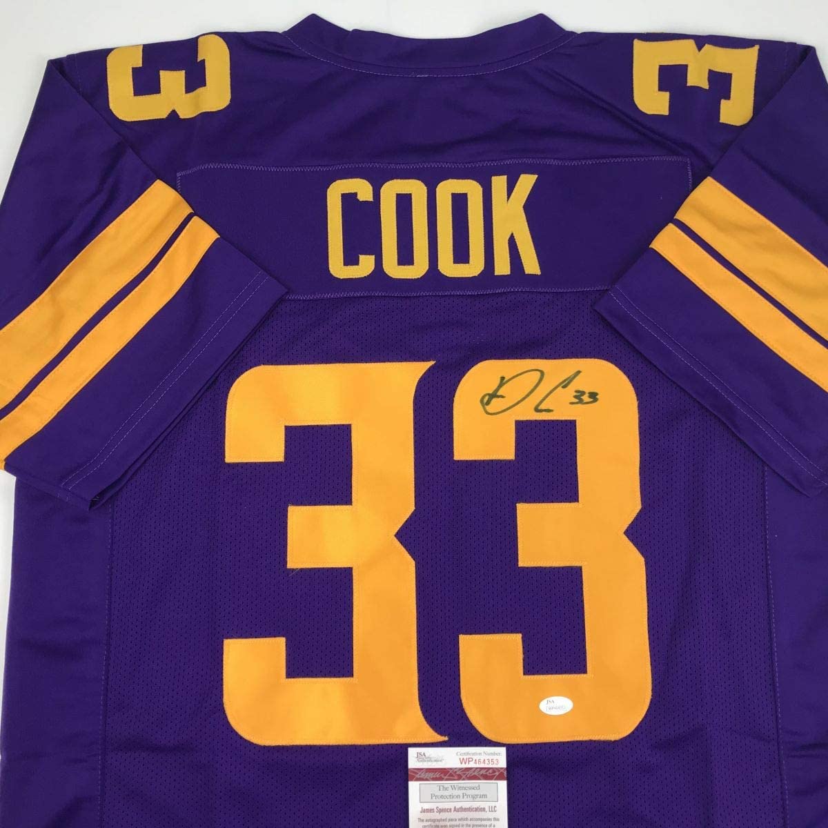 Autographed/Signed Dalvin Cook Minnesota Color Rush Football Jersey JSA COA