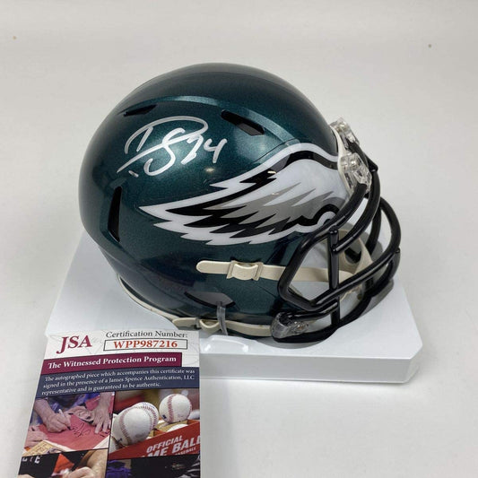 Autographed/Signed Darius Slay Jr. Philadelphia Eagles Mini Football Helmet JSA COA