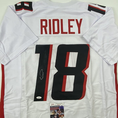 Autographed/Signed Calvin Ridley Atlanta White Football Jersey JSA COA