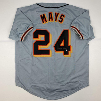 Autographed/Signed Willie Mays San Francisco Grey Baseball Jersey Say Hey Holo COA