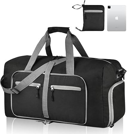 Dimayar 115L Travel Duffle Bag for Men Women - Foldable Duffel Bag with Shoes Compartment - Overnight Bags Waterproof & Tear Resistant(Black)