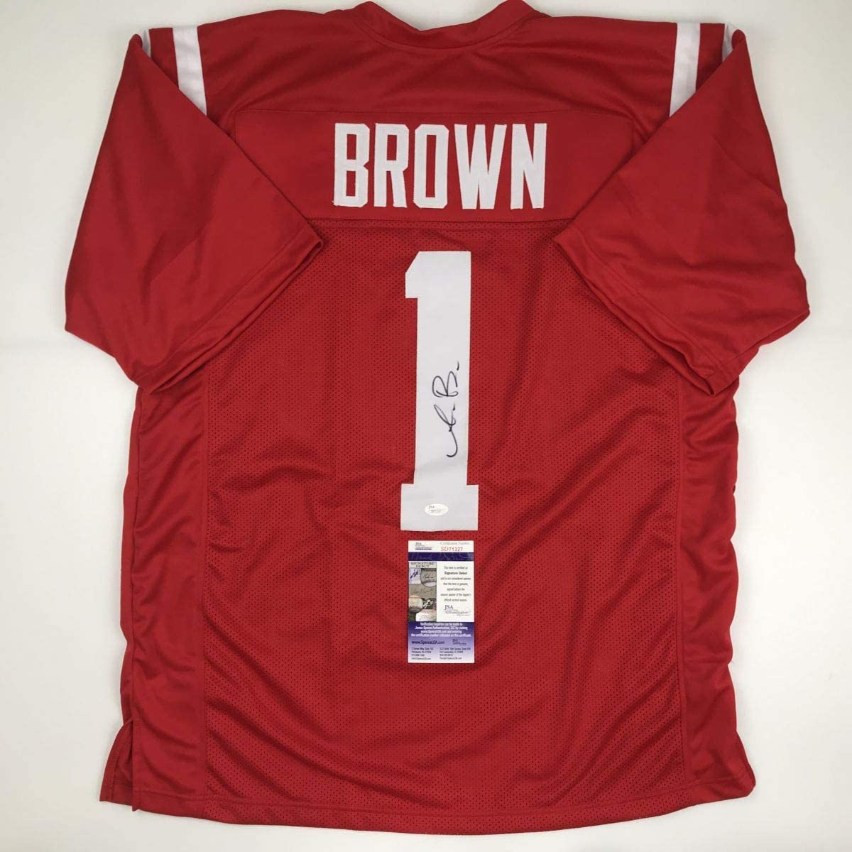 Autographed/Signed AJ A.J. Brown Ole Miss Red College Football Jersey JSA COA