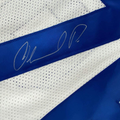 Autographed/Signed Orlando Pace St. Louis White Football Jersey JSA COA