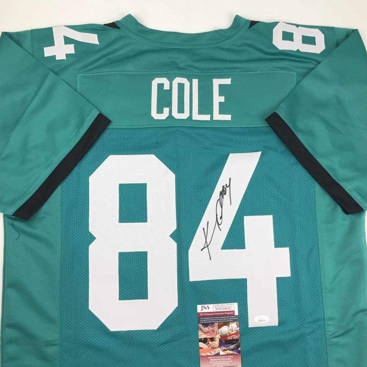Autographed/Signed Keelan Cole Jacksonville Teal Football Jersey JSA COA