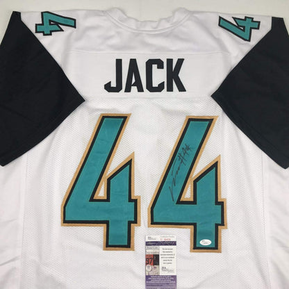 Autographed/Signed Myles Jack Jacksonville Retro White Football Jersey JSA COA