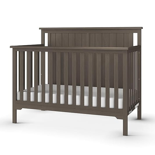 Child Craft Cottage Flat Top 4-in-1 Convertible Crib, Baby Crib Converts to Day Bed, Toddler Bed and Full Size Bed, 3 Adjustable Mattress Positions, Non-Toxic, Baby Safe Finish (Dapper Gray)