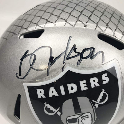 Autographed/Signed Bo Jackson Oakland Raiders Full Size FS F/S Replica Football Helmet Beckett BAS COA