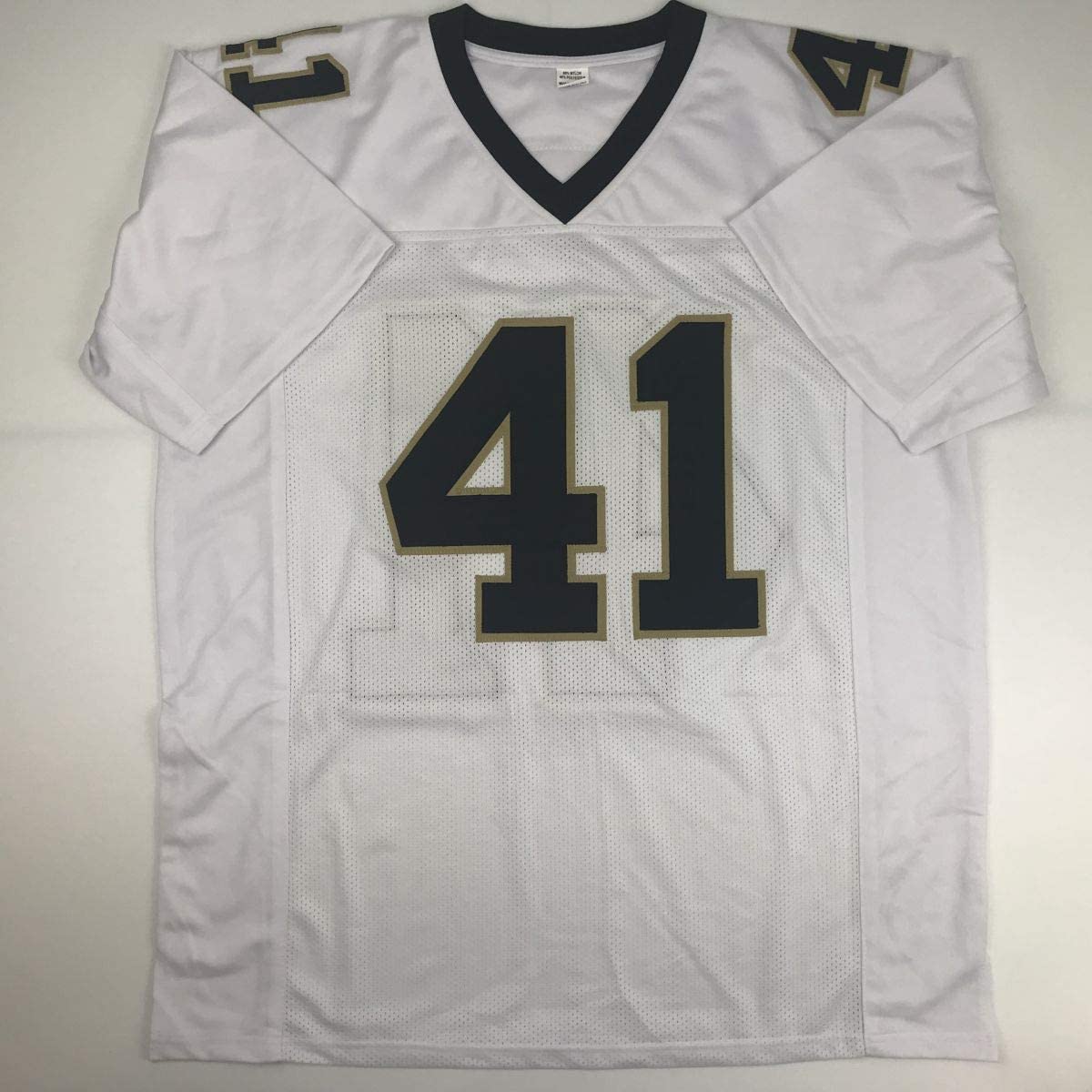Autographed/Signed Alvin Kamara New Orleans White Football Jersey Beckett BAS COA