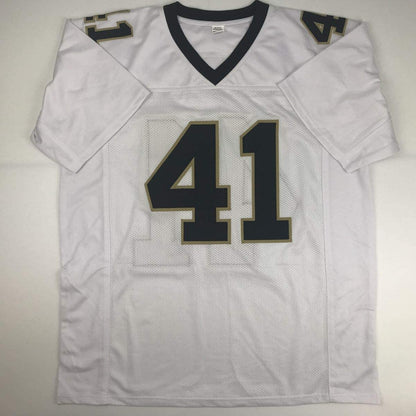 Autographed/Signed Alvin Kamara New Orleans White Football Jersey Beckett BAS COA