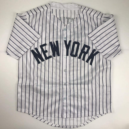 Autographed/Signed Don Mattingly New York Yankees Pinstripe Baseball Jersey JSA COA