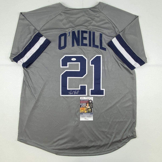Autographed/Signed Paul O'Neill New York Grey Baseball Jersey JSA COA