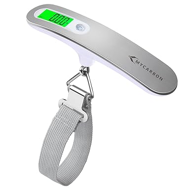 Luggage Scale MYCARBON Digital Scale High Precision Hanging Scale 110 lb/ 50KG With Backlit Ultra Portable Scale Stainless Steel Digital Travel Scale for Luggage, Perfect for Home Use and Gifts