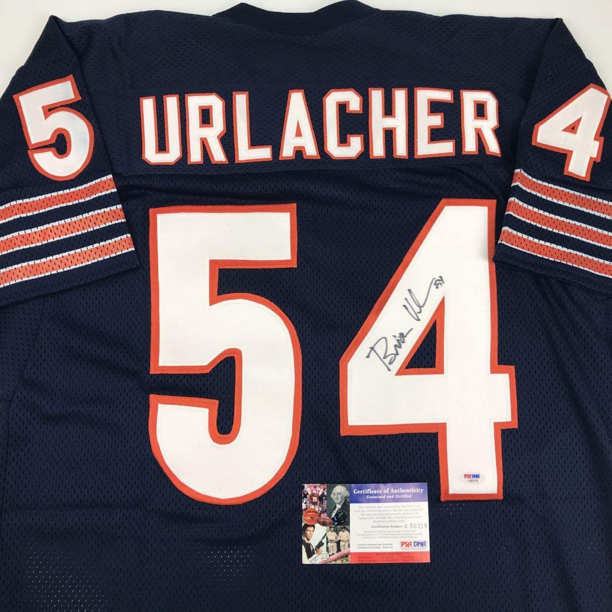 Autographed/Signed Brian Urlacher Chicago Blue Football Jersey PSA/DNA COA