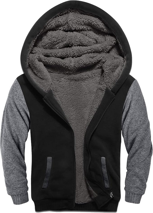 SWISSWELL Boys Hoodie Sherpa Fleece Lined Jacket with Zipper Long Sleeve Soft Warm Sweatshirt Outerwear for Kids