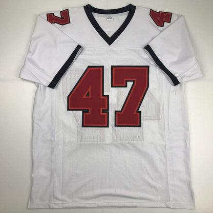 Autographed/Signed John Lynch Tampa Bay White Football Jersey JSA COA