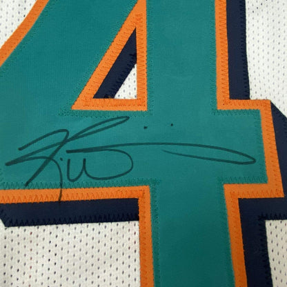 Autographed/Signed Ricky Williams Miami White Football Jersey JSA COA
