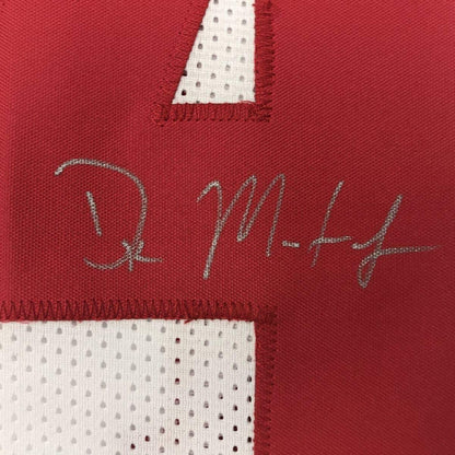 Framed Autographed/Signed DK D.K. Metcalf 35x39 Ole Miss White College Football Jersey JSA COA
