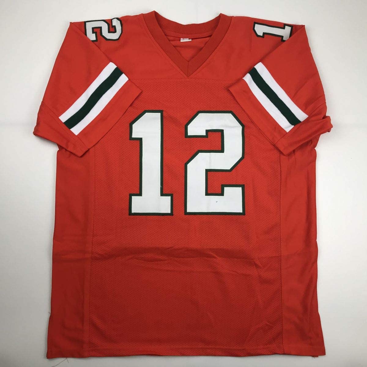 Autographed/Signed Jim Kelly Miami Orange College Football Jersey JSA COA