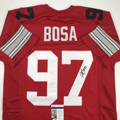 Autographed/Signed Joey Bosa Ohio State Red College Football Jersey JSA COA