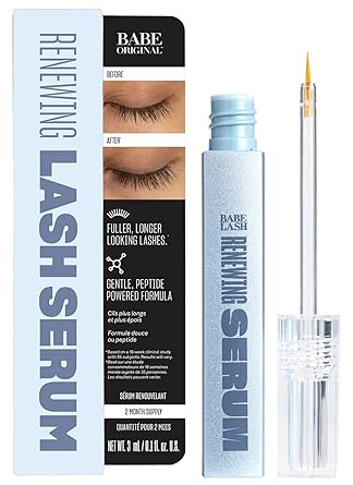 BABE ORIGINAL Renewing Lash Serum ‰ÛÒ Peptide-Infused Eyelash Serum for Fuller, Longer-Looking Natural Lashes, Lash Enhancing Treatment with Nourishing Botanicals, Vegan & Cruelty-Free Gentle
