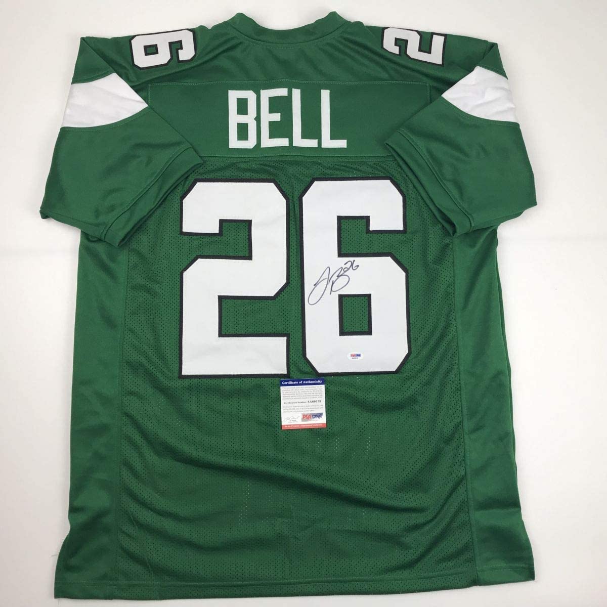 Autographed/Signed Le'Veon LeVeon Bell New York Green Football Jersey PSA/DNA COA #2