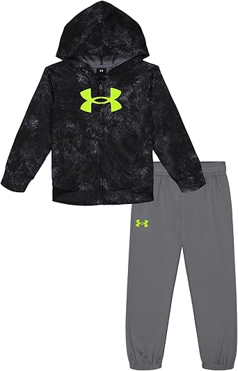 Under Armour UA PRINTED FZ HOODIE SET, Black Erode Print, 4T