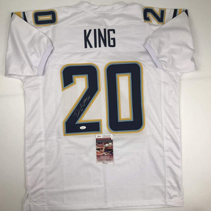 Autographed/Signed Desmond King Los Angeles LA White Football Jersey JSA COA