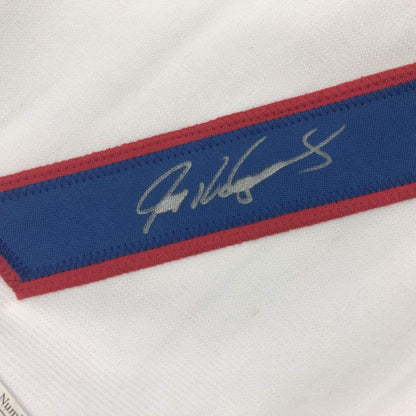 Autographed/Signed Ivan Pudge Rodriguez Texas White Baseball Jersey JSA COA