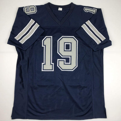Autographed/Signed Amari Cooper Dallas Retro Dark Blue Football Jersey JSA COA