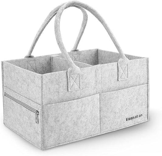 Baby Diaper Caddy Organizer Portable Nursery Essentials Storage Basket Bin for Changing Table and Car Shower Basket for Newborn Boy and Girl, Christmas Gift for New Mom