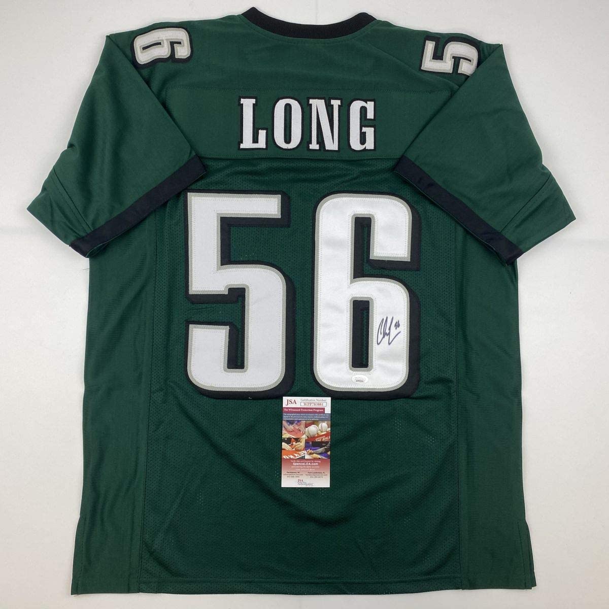 Autographed/Signed Chris Long Philadelphia Green Football Jersey JSA COA