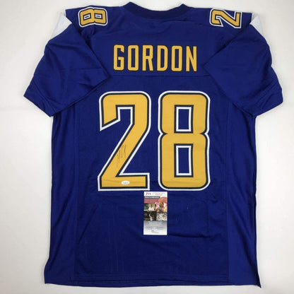 Autographed/Signed Melvin Gordon Los Angeles LA Color Rush Football Jersey JSA COA
