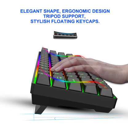 Snpurdiri 60% Wireless Gaming Mini Keyboard and Mouse set, LED Backlit 68 keys