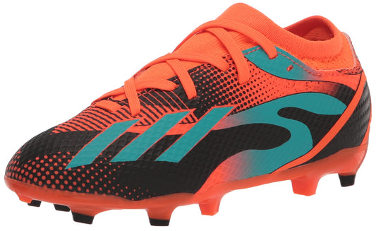 adidas X SPEEDPORTAL Messi.3 Firm Ground Soccer Shoe, Team Solar Orange/Mint Rush/Black, 5 US Unisex Big Kid