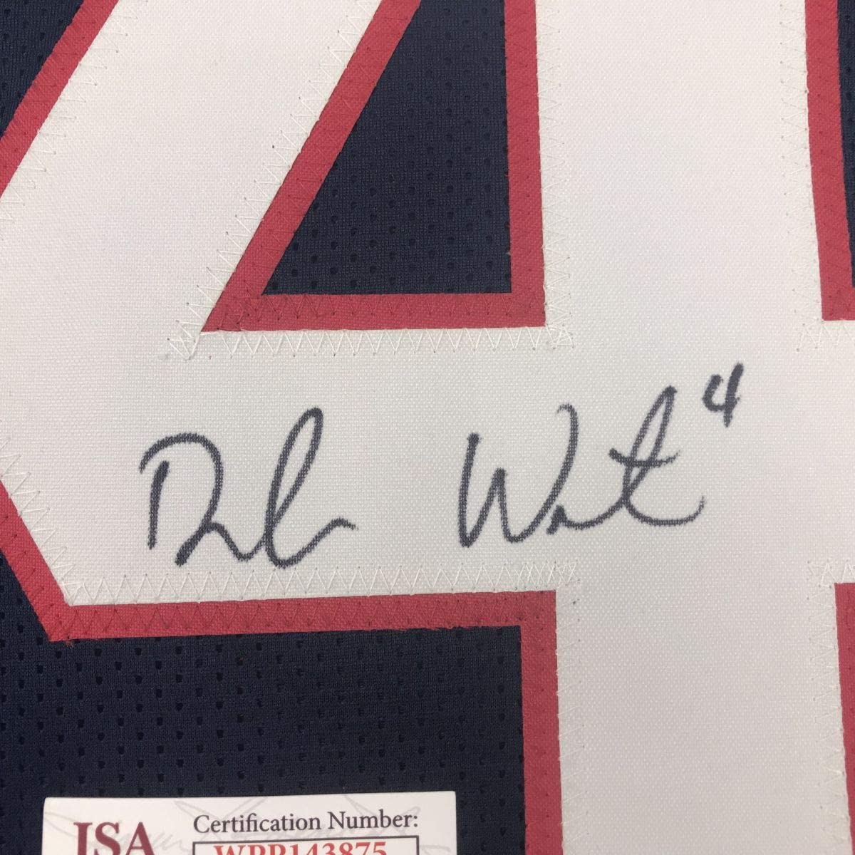 Autographed/Signed Deshaun Watson Houston Blue Football Jersey JSA COA