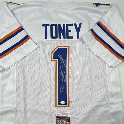 Autographed/Signed Kadarius Toney Florida White College Football Jersey JSA COA