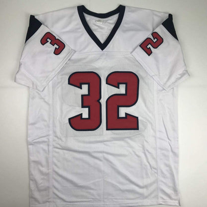 Autographed/Signed Tyrann Mathieu Houston White Football Jersey Beckett BAS COA