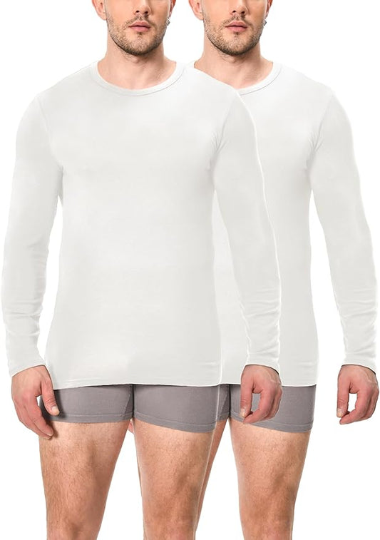 Comfneat Men's Thermal Long Sleeve Undershirts Lightweight Soft Base Layer Crew Neck