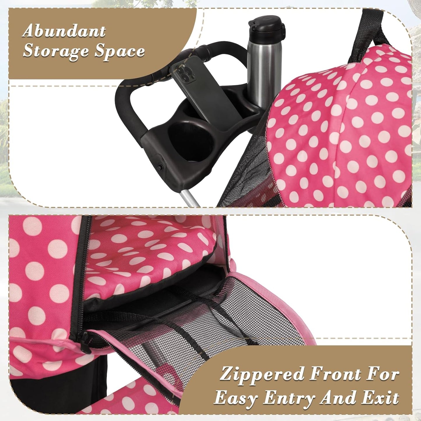 Luxury Foldable Pet Stroller – Breathable & Travel-Friendly