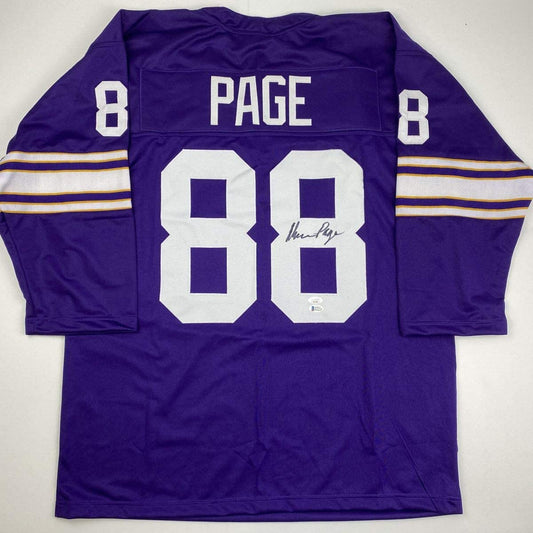 Autographed/Signed Alan Page Minnesota Purple Football Jersey JSA COA