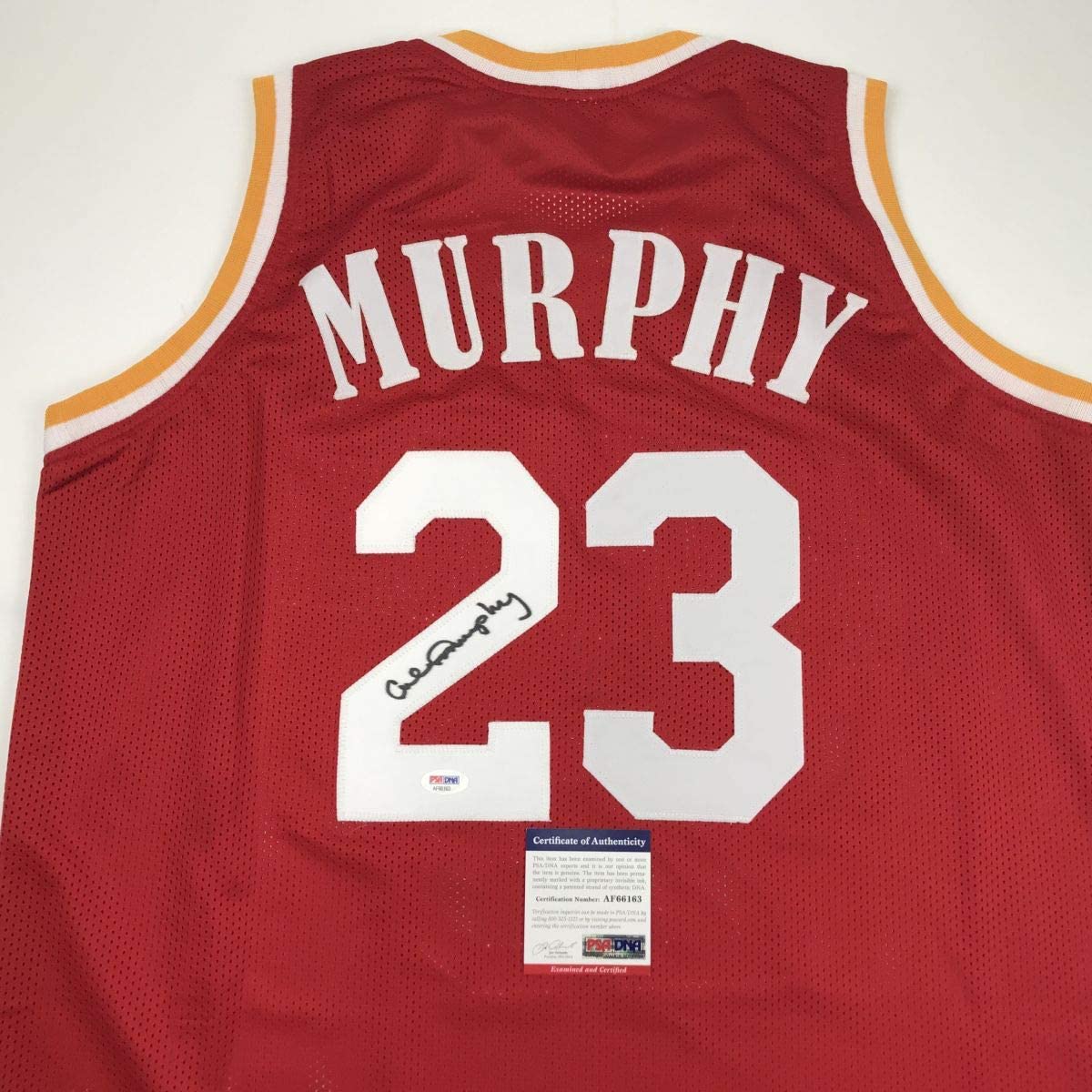 Autographed/Signed Calvin Murphy Houston Red Basketball Jersey PSA/DNA COA