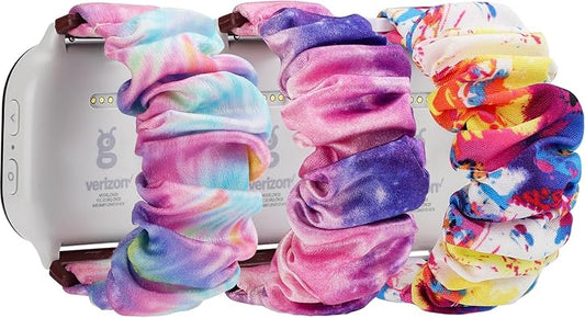 3 Pack Scrunchie Band Compatible Gizmo Watch 3 Adventrue 3 2 1 /Gabb Watch 3e 3 2 1/SyncUP Watch/Cosmo JrTrack Watch Band for kids, Cute Printed Soft Elastic Stretchy Solo Loop Watch Bands Replacement