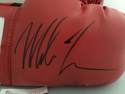 Autographed/Signed Mike Tyson Red Everlast Boxing Glove JSA COA