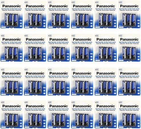 24 Pack Panasonic Super Heavy Duty C Batteries Retail Packaging