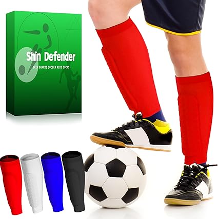 Shin Defender Shin Guards Soccer Kids Socks - Protective Gear for Youth Players