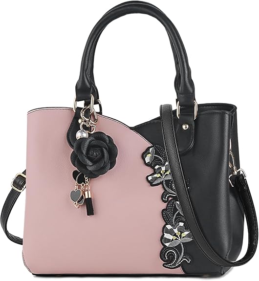 ELDA Purses and Handbags for Women Embroidery Top Handle Purse Satchel Ladies Shoulder Bag Messenger Tote Bags Crossbody Bag