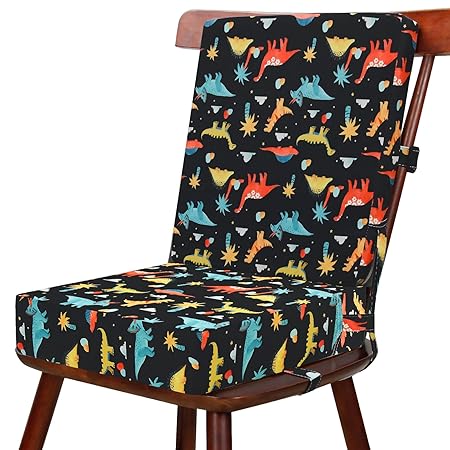 Booster Seat for Dining Table - Toddler 2Pcs Booster Chair Cushion with Different Height for Eating, Cartoon Cute Detachable Easy Cleaning Booster Seat with Non-Slip Bottom & Adjustable Safety Belts